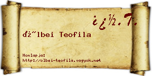 Ölbei Teofila névjegykártya
